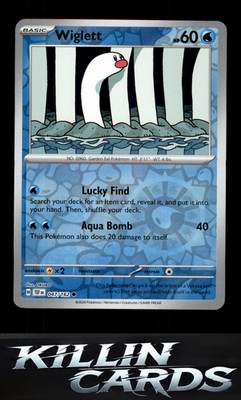 Reverse Holofoil Wiglett 047/162 Pokemon Common SV05: Temporal Forces Card NM
