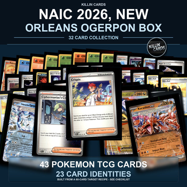 Partial Pokemon TCG NAIC 2026, New Orleans Ogerpon Box Decklist 43 Cards Deck
