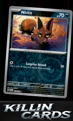 Reverse Holofoil Nickit 119/182 Pokemon Common SV04: Paradox Rift Card NM
