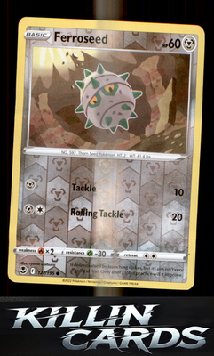 Reverse Holofoil Ferroseed 121/195 Pokemon Common SWSH12: Silver Tempest Card NM