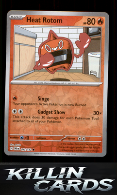 Reverse Holofoil Heat Rotom 043/182 Pokemon Common SV10: Destined Rivals Card NM
