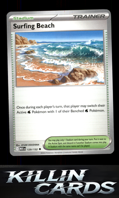 Surfing Beach 129/132 Pokemon Uncommon ME01: Mega Evolution Card NM