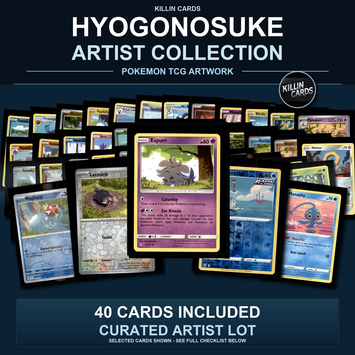 Pokemon TCG HYOGONOSUKE Artist Collection 40 Cards Lot
