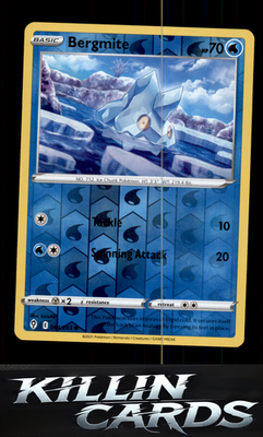 Reverse Holofoil Bergmite 044/203 Pokemon Common SWSH07: Evolving Skies Card NM