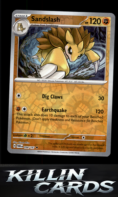 Reverse Holofoil Sandslash 098/167 Pokemon Uncommon SV06: Twilight Masquerade Ca