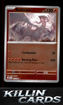 Reshiram 017/094 Pokemon Rare ME02: Phantasmal Flames Card NM