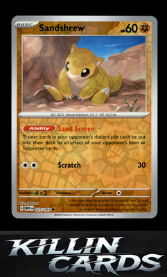Reverse Holofoil Sandshrew 027/165 Pokemon Common SV: Scarlet & Violet 151 Card
