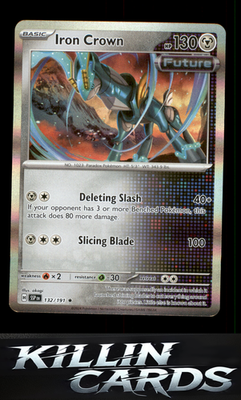 Iron Crown 132/191 Pokemon Rare SV08: Surging Sparks Card NM