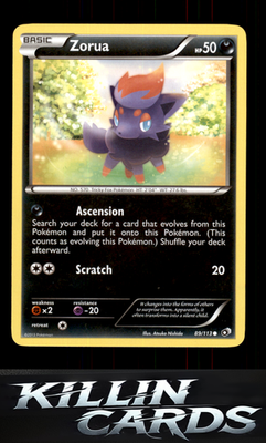 Zorua 89/113 Pokemon Common Legendary Treasures Card LP