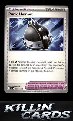 Punk Helmet 092/094 Pokemon Uncommon ME02: Phantasmal Flames Card LP