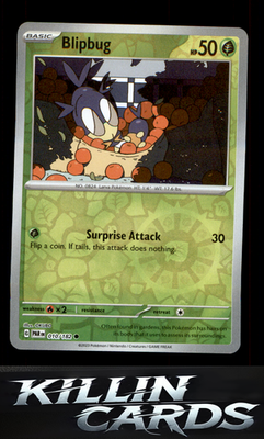 Reverse Holofoil Blipbug 010/182 Pokemon Common SV04: Paradox Rift Card NM