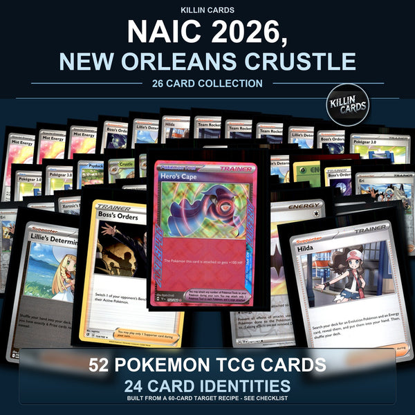 Partial Pokemon TCG NAIC 2026, New Orleans Crustle Decklist 52 Cards Deck