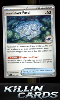 Antique Cover Fossil 080/086 Pokemon Common SV: Black Bolt Card NM