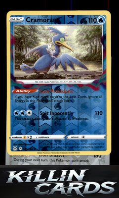 Reverse Holofoil Cramorant 050/196 Pokemon Rare SWSH11: Lost Origin Card NM