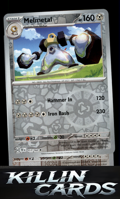 Reverse Holofoil Melmetal 117/162 Pokemon Rare SV05: Temporal Forces Card NM