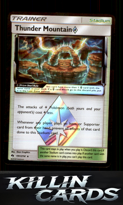 Thunder Mountain Prism Star 191/214 Pokemon Prism Rare SM - Lost Thunder Card NM