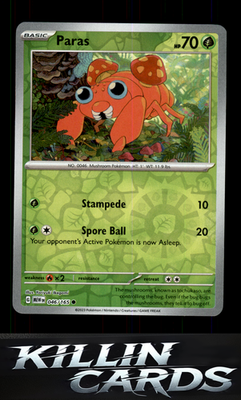 Reverse Holofoil Paras 046/165 Pokemon Common SV: Scarlet & Violet 151 Card NM