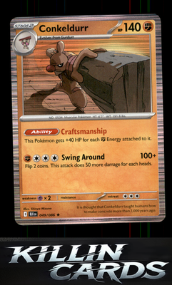 Conkeldurr 049/086 Pokemon Rare SV: Black Bolt Card NM