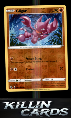 Reverse Holofoil Gligar 140/264 Pokemon Common SWSH08: Fusion Strike Card NM