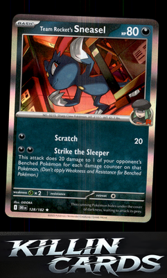 Team Rocket's Sneasel 128/182 Pokemon Rare SV10: Destined Rivals Card NM