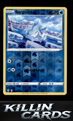 Reverse Holofoil Bergmite 044/203 Pokemon Common SWSH07: Evolving Skies Card NM