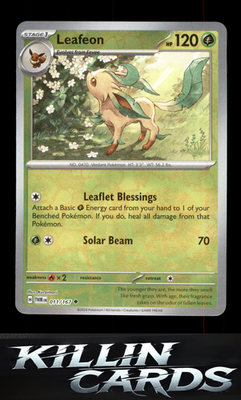 Reverse Holofoil Leafeon 011/167 Pokemon Uncommon SV06: Twilight Masquerade Card