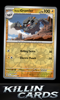 Reverse Holofoil Alolan Graveler 045/159 Pokemon Common SV09: Journey Together C
