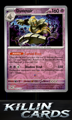 Reverse Holofoil Dusknoir 037/131 Pokemon Rare SV: Prismatic Evolutions Card NM