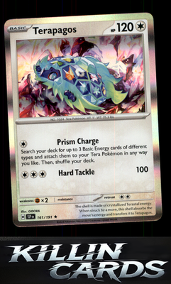 Terapagos 161/191 Pokemon Rare SV08: Surging Sparks Card NM