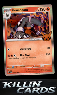 Houndoom 034/198 Pokemon Common Trick or Trade BOOster Bundle 2023 Card NM