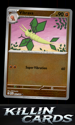 Reverse Holofoil Vibrava 052/094 Pokemon Common ME02: Phantasmal Flames Card NM