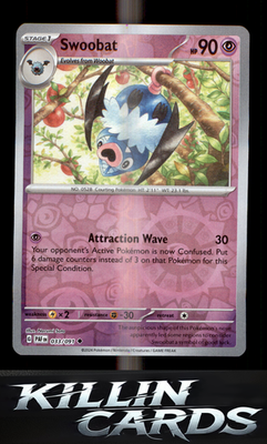 Reverse Holofoil Swoobat 033/091 Pokemon Uncommon SV: Paldean Fates Card NM