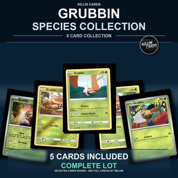 Pokemon TCG Grubbin Species Collection 5 Different Cards