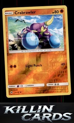 Reverse Holofoil Crabrawler 73/147 Pokemon Common SM - Burning Shadows Card NM