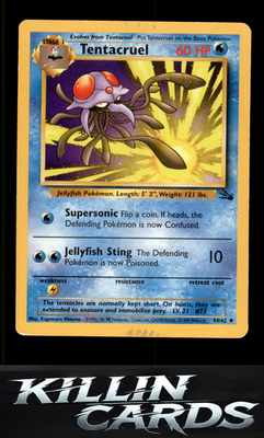 Tentacruel 44/62 Pokemon Uncommon Fossil Card LP