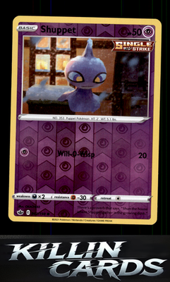 Reverse Holofoil Shuppet 062/198 Pokemon Common SWSH06: Chilling Reign Card NM