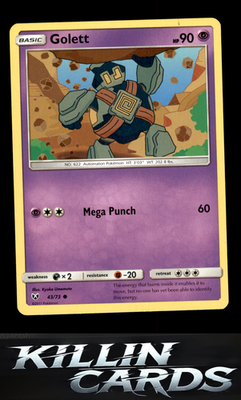 Golett 43/73 Pokemon Common Shining Legends Card NM