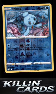 Reverse Holofoil Phione 045/195 Pokemon Rare SWSH12: Silver Tempest Card NM