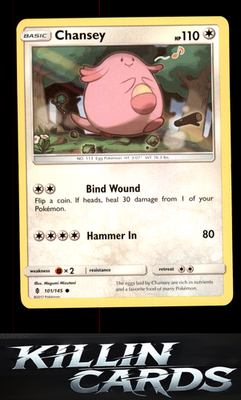 Chansey 101/145 Pokemon Common SM - Guardians Rising Card LP