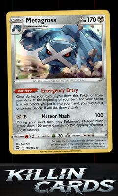 Metagross 119/195 Pokemon Holo Rare SWSH12: Silver Tempest Card NM