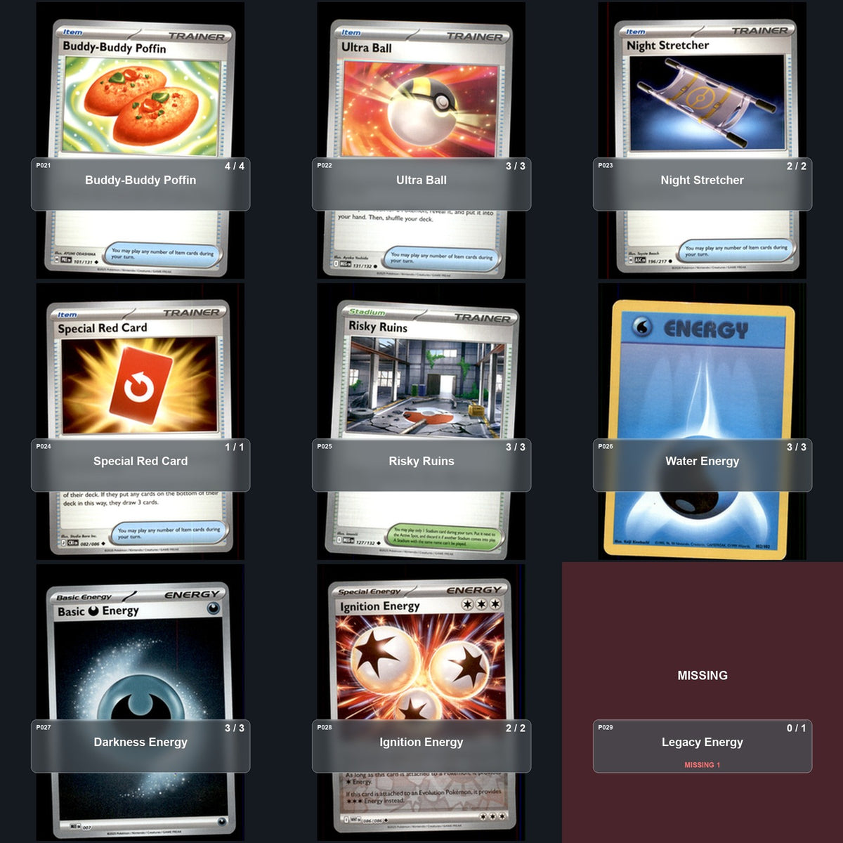 Partial Pokemon TCG Special Event Turin Starmie Froslass Decklist 58 Cards Deck