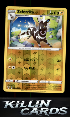 Reverse Holofoil Zebstrika 054/185 Pokemon Uncommon SWSH04: Vivid Voltage Card N