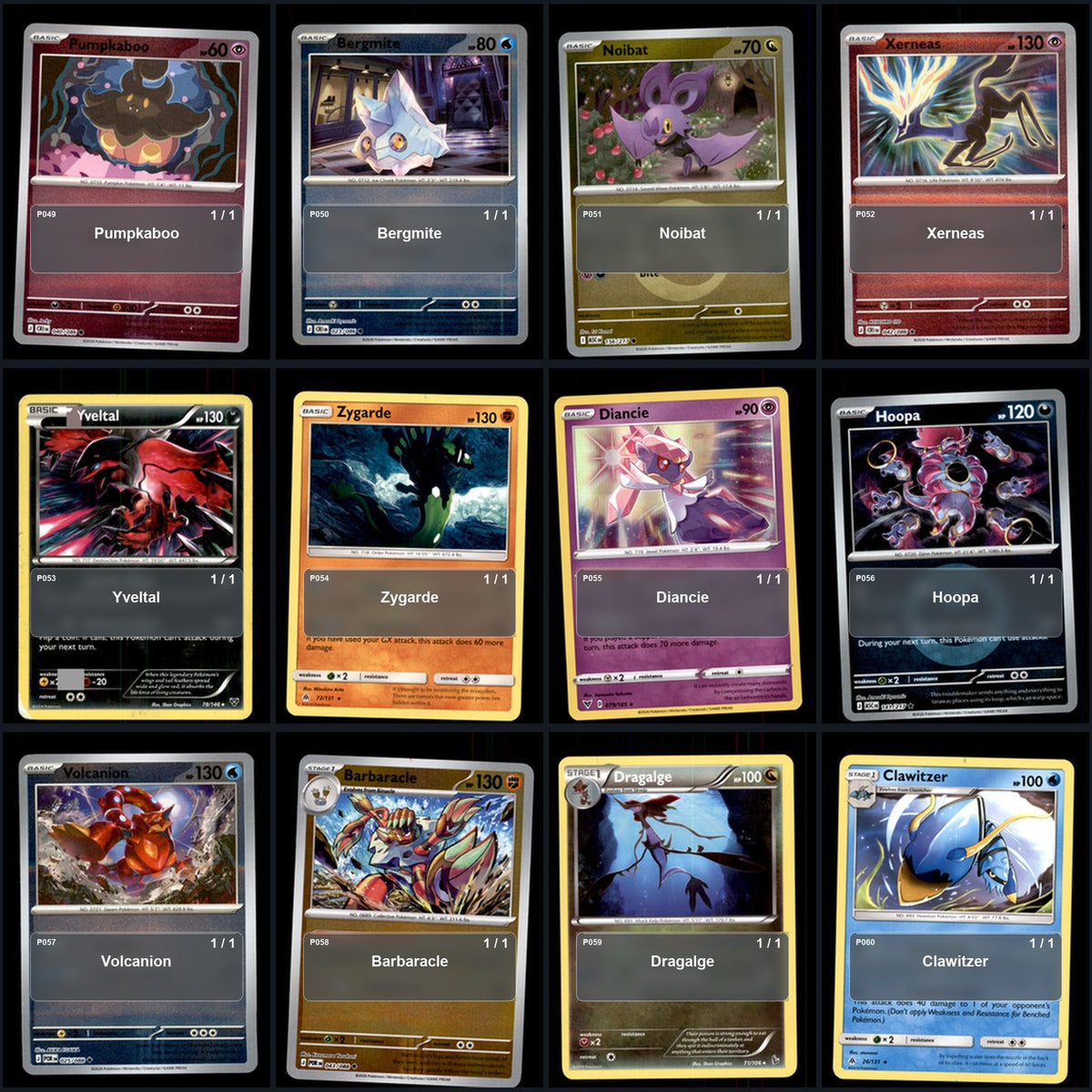 Pokemon TCG Generation 6 Pokemon Pokedex Set 72 Cards Collection