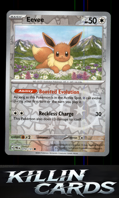 Reverse Holofoil Eevee 074/131 Pokemon Common SV: Prismatic Evolutions Card NM