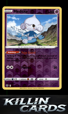 Reverse Holofoil Meditite 072/195 Pokemon Common SWSH12: Silver Tempest Card NM