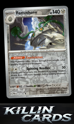 Reverse Holofoil Ferrothorn - 128/182 128/182 Pokemon Uncommon SV04: Paradox Rif