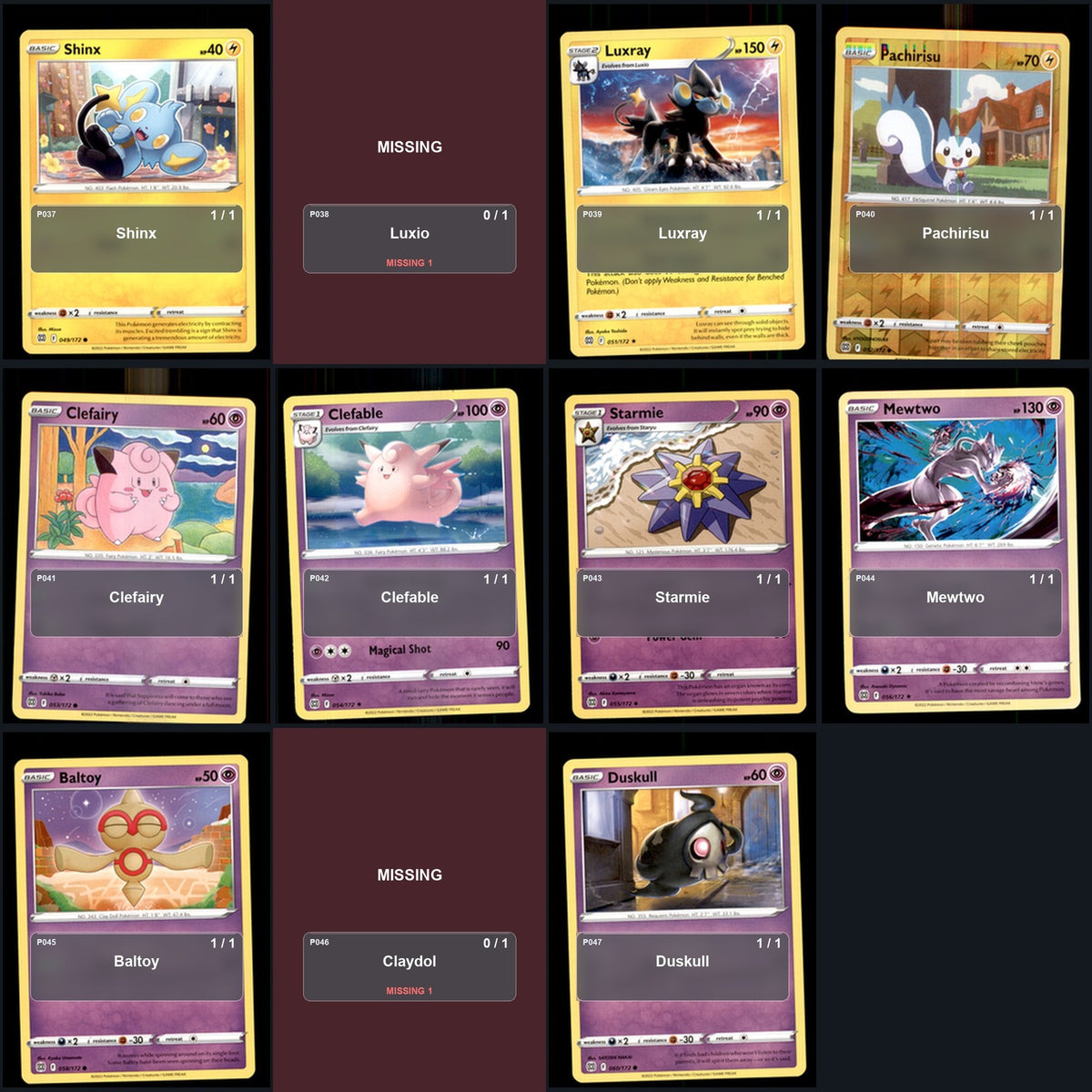 Pokemon TCG SWSH09: Brilliant Stars C/UC/R Standard Set 99 Cards