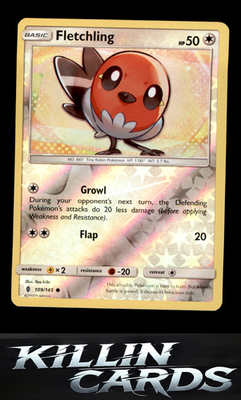 Reverse Holofoil Fletchling 109/145 Pokemon Common SM - Guardians Rising Card NM