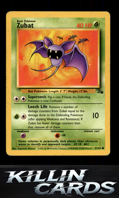 Zubat 57/62 Pokemon Common Fossil Card LP