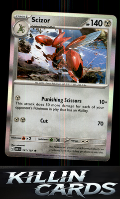 Scizor 141/197 Pokemon Rare SV03: Obsidian Flames Card NM